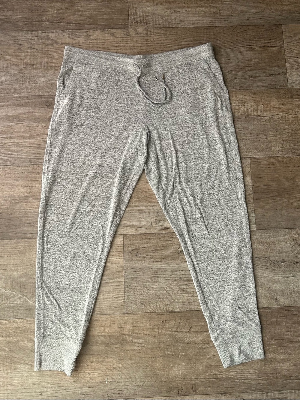 GAP Cozy Knit Drawstring Joggers in Heathered Light Gray